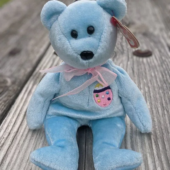 Ty Easter Egg Beanie Baby and Butterfly Easter Pooh Bear Vintage Bundle Set of 2 - Picture 3 of 12